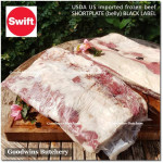 Beef belly samcan SHORTPLATE USDA US CHOICE SWIFT (black label) frozen +/- 30% FAT PORTIONED CUT +/- 1 kg/pc (price/kg)